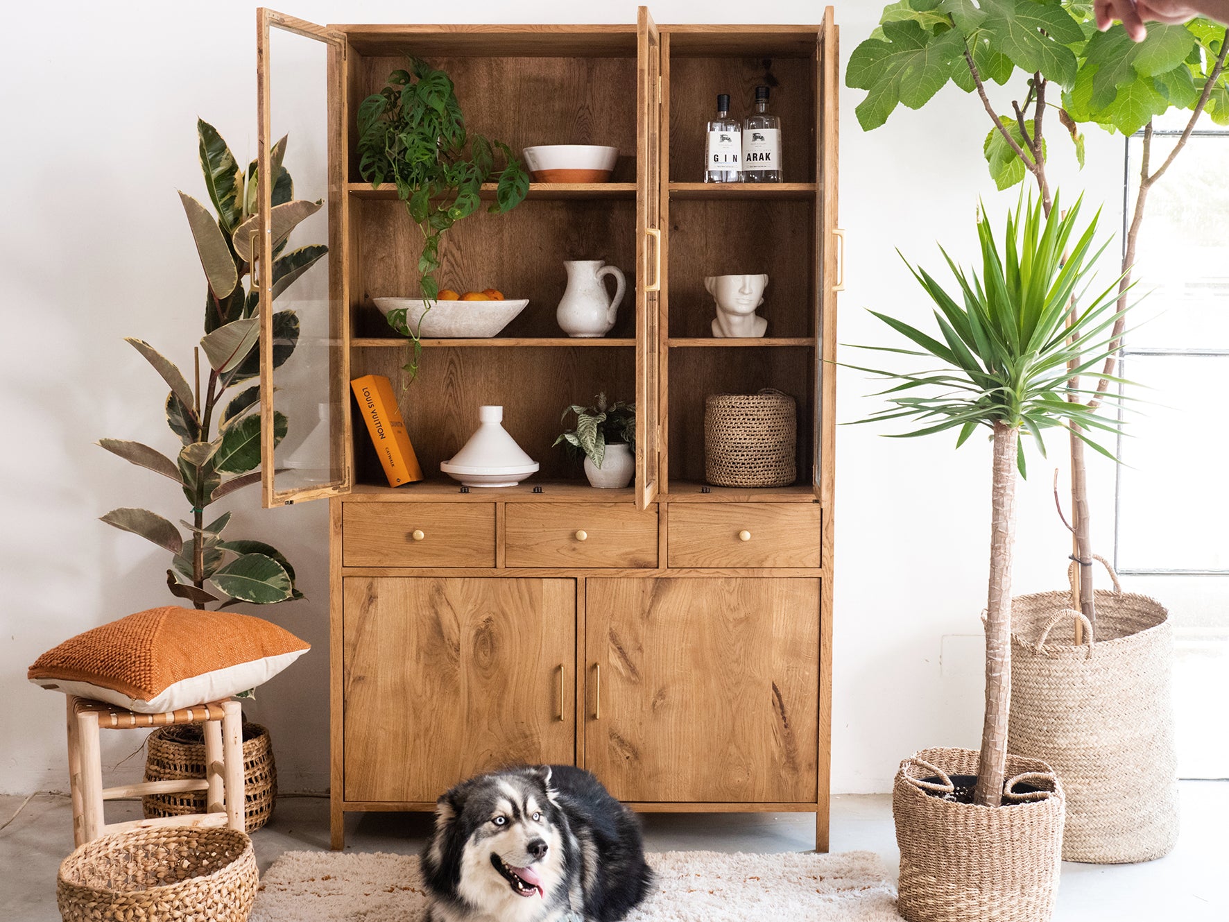 ויטרינה מעץ אלון