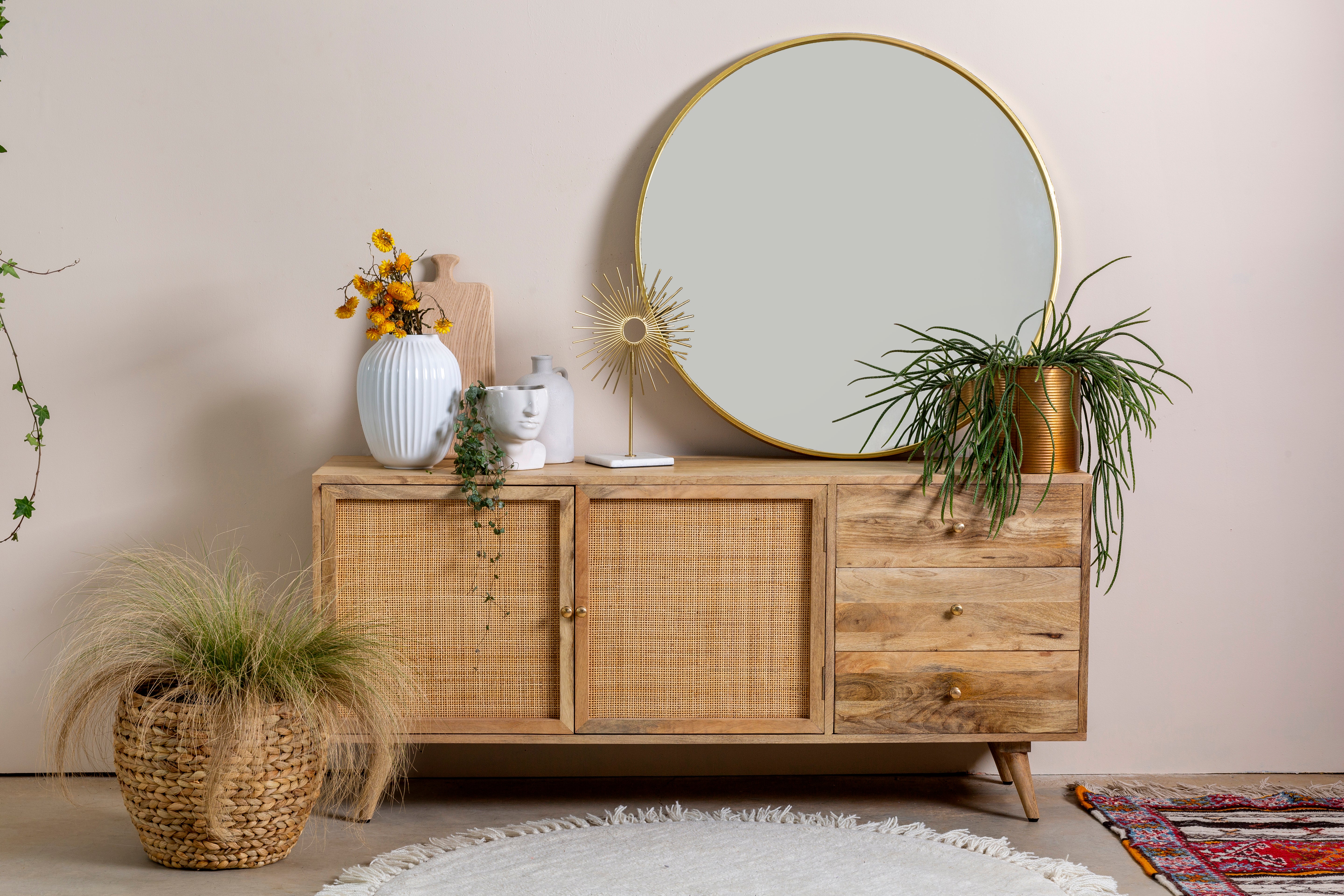 מזנון ראטן 2 דלתות