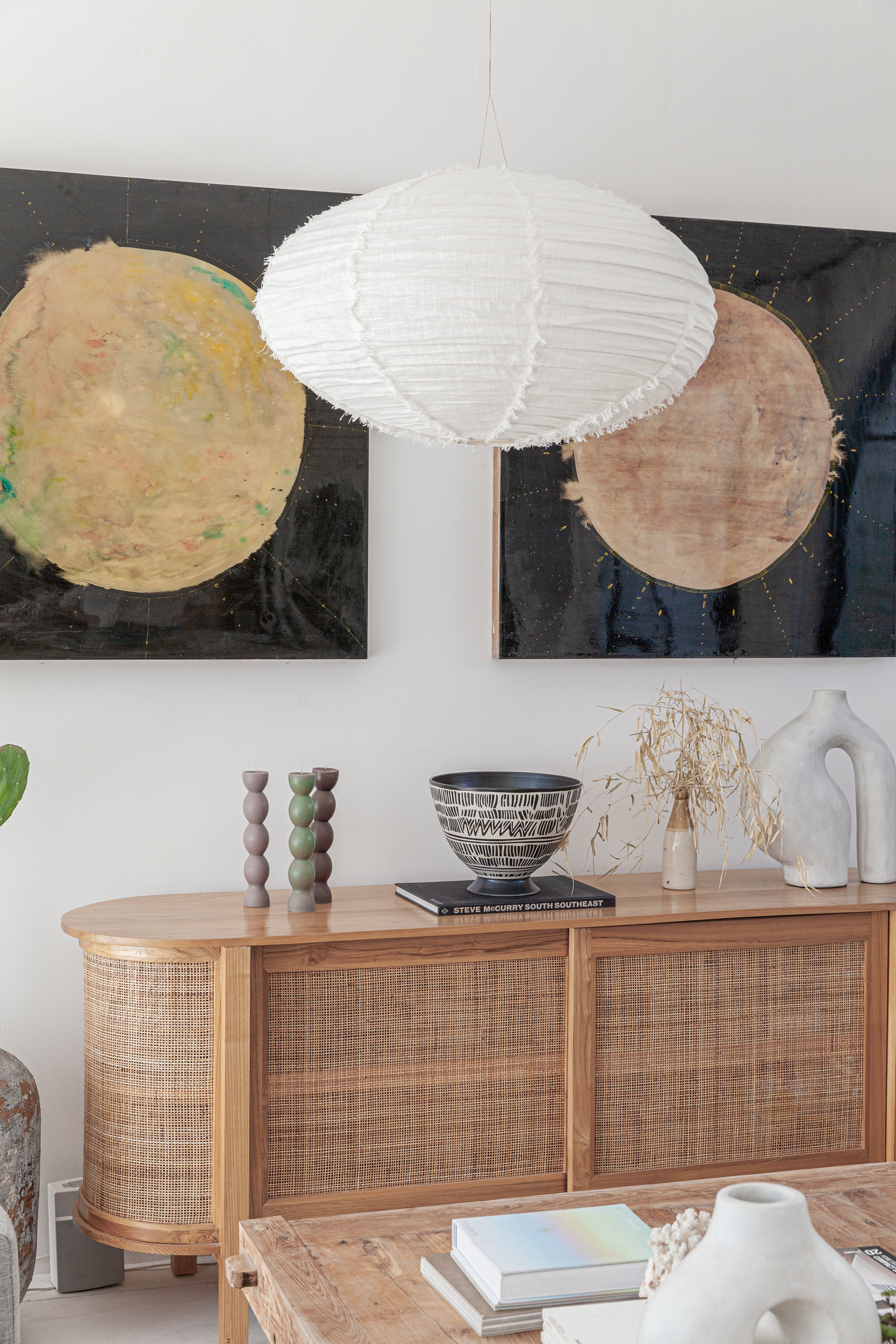 אהיל פשתן עם פרנזים לבן ,עבודת יד מבאלי