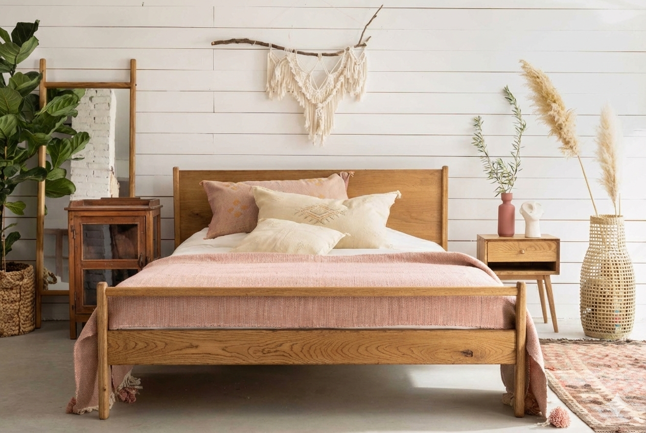 מיטה צרפתית מעץ אלון