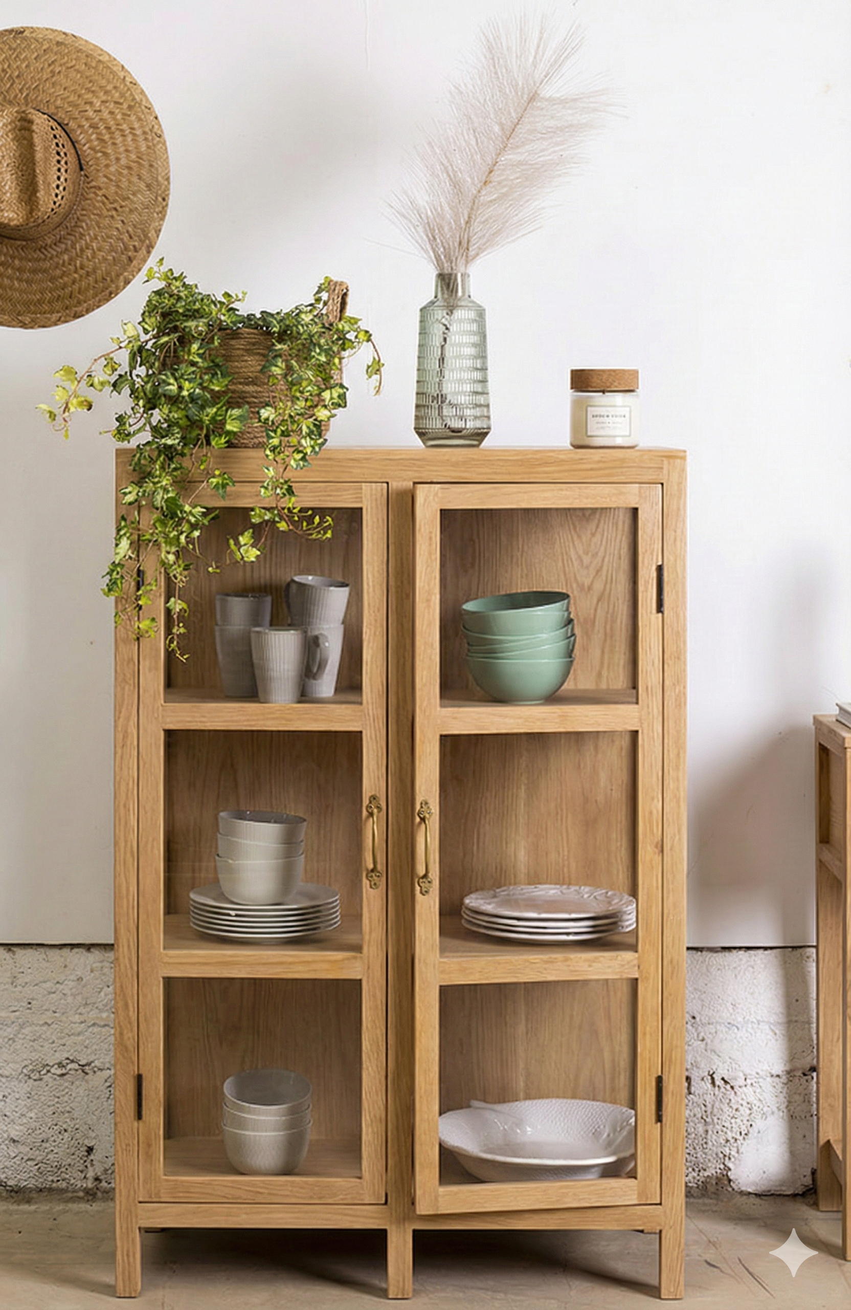 ויטרינה קלאסית מעץ אלון