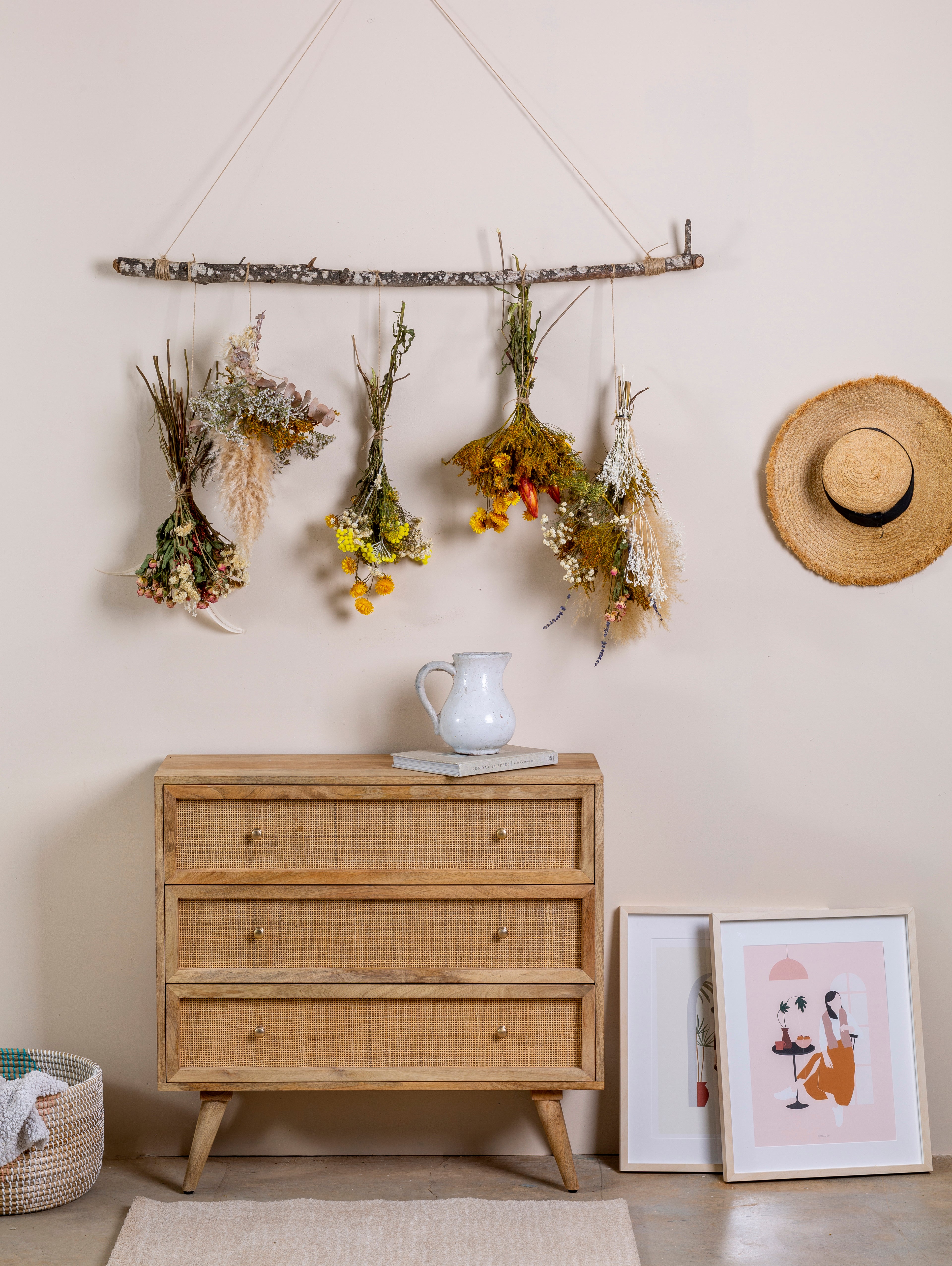 שידת מגירות ראטן