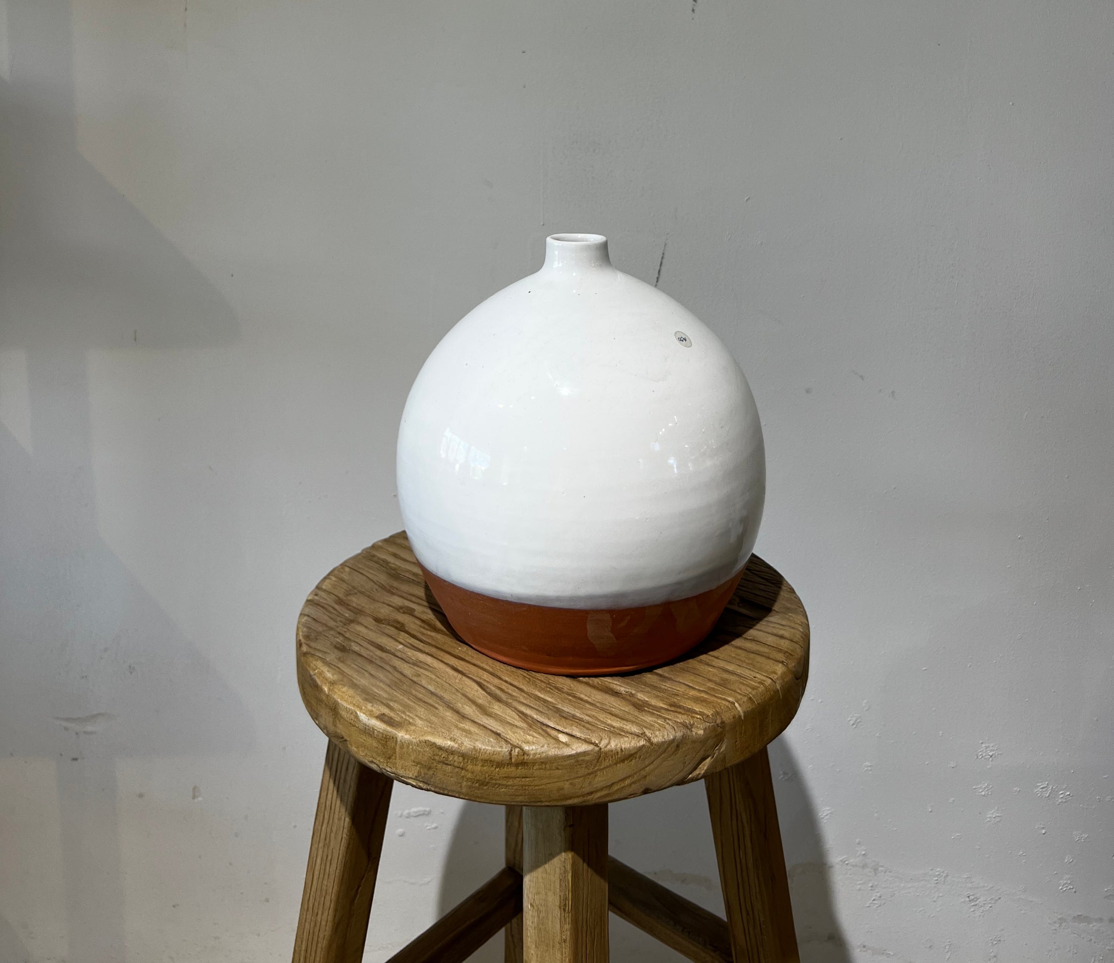 אגרטל עגול שמנת ורוד