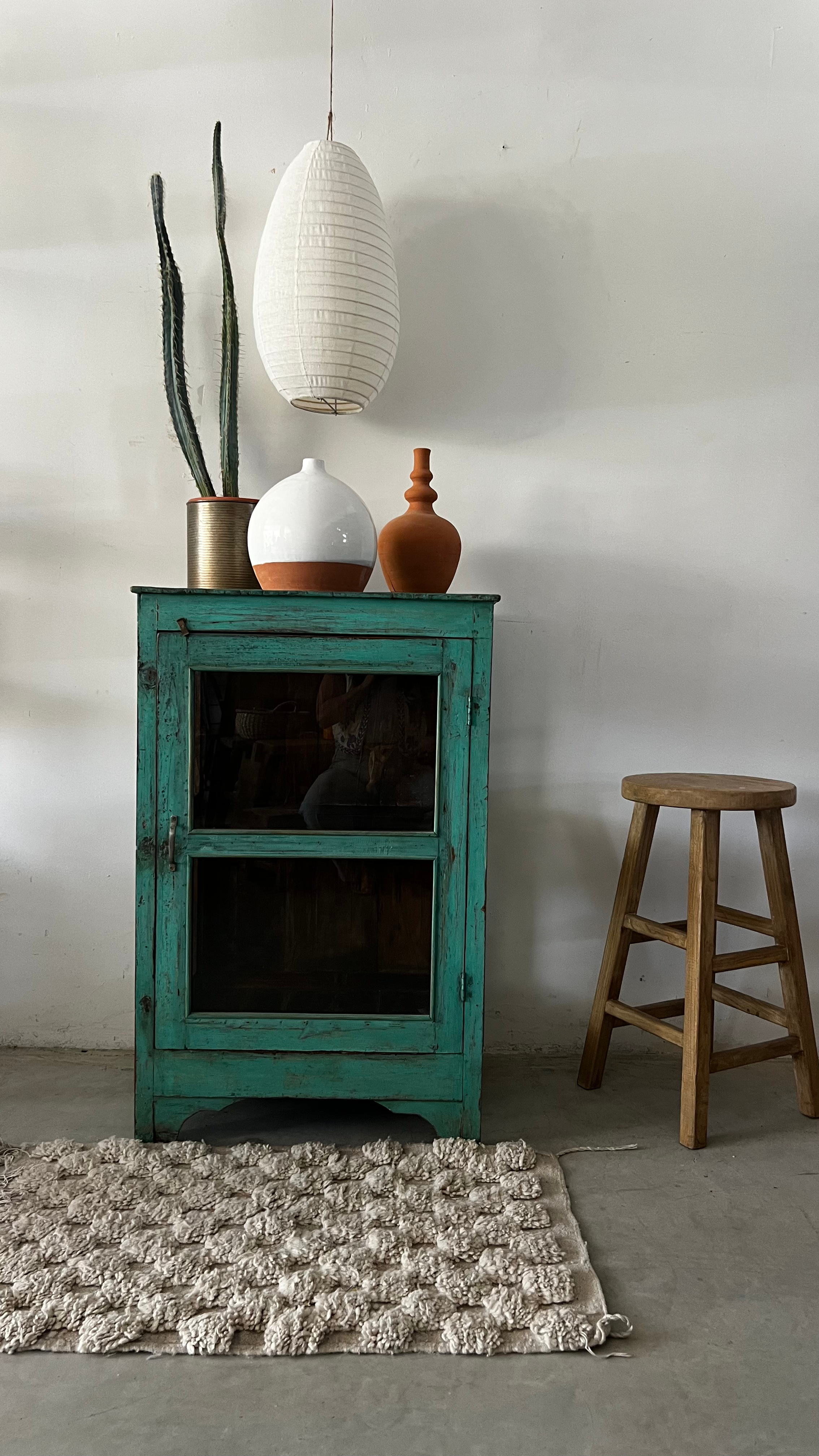 שידה ענתיק תכלת טורקיזית