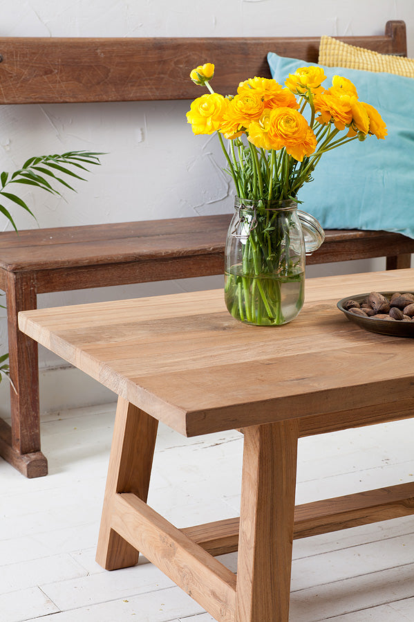 שולחן סלון עץ טיק