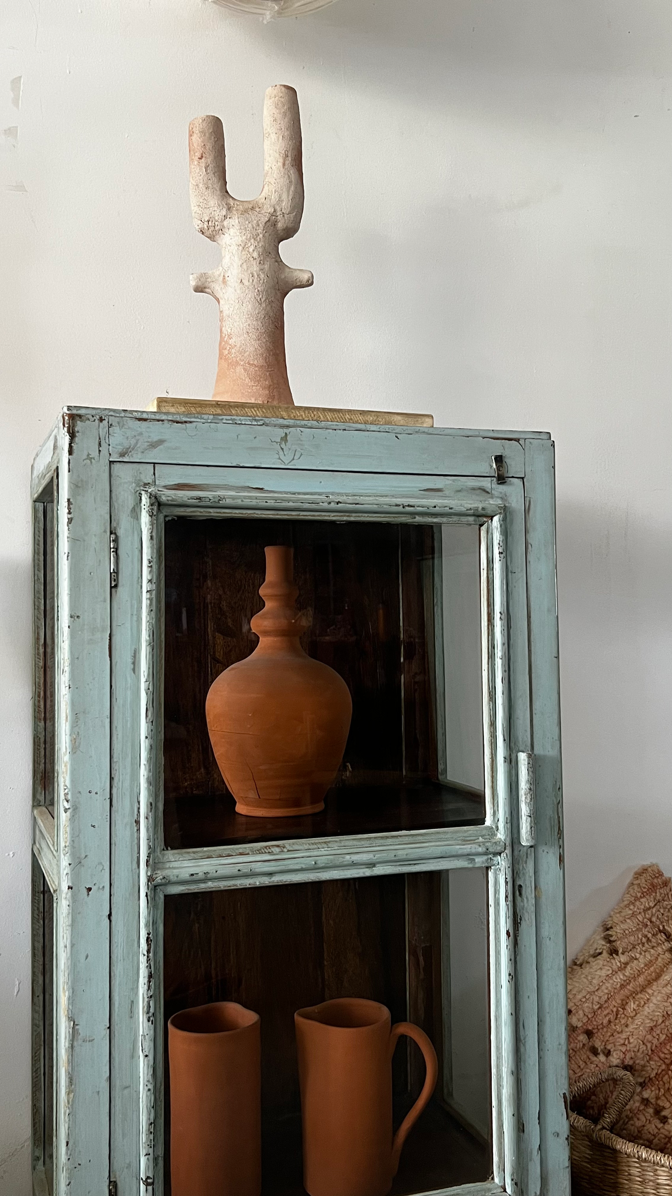 שידה ענתיק תכלת טורקיזית